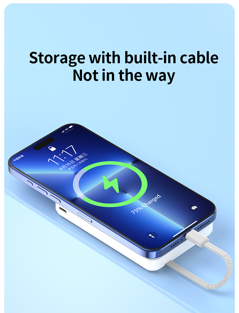 5-in-1 Magnetic Power Bank (10,000mAh) with Stand & 15W Wireless